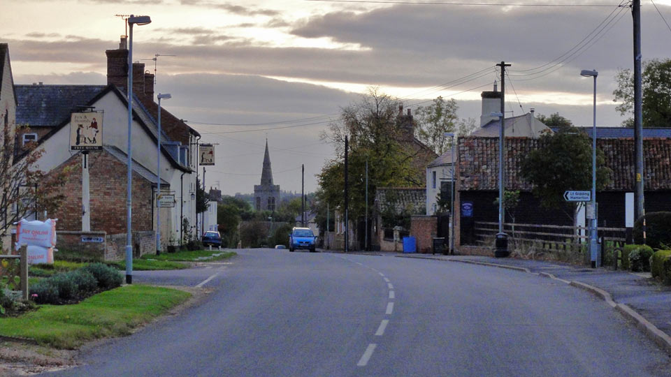 Great Gidding Main Street, early evening, October 2012
