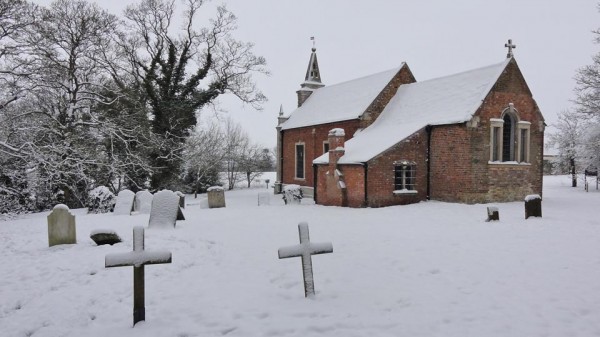 Snow in Little Gidding January 2013 - St John's Church