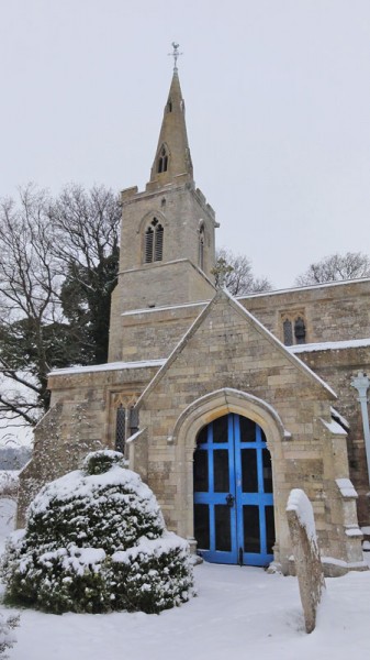 Snow in Steeple Gidding January 2013 - St Andrew's