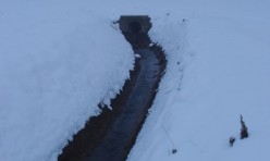 Village street drain outlet