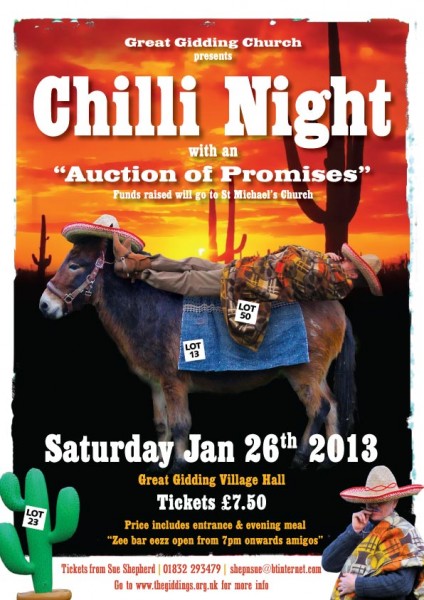 Chill Night and Auction of Promises at Great Gidding Village Hall