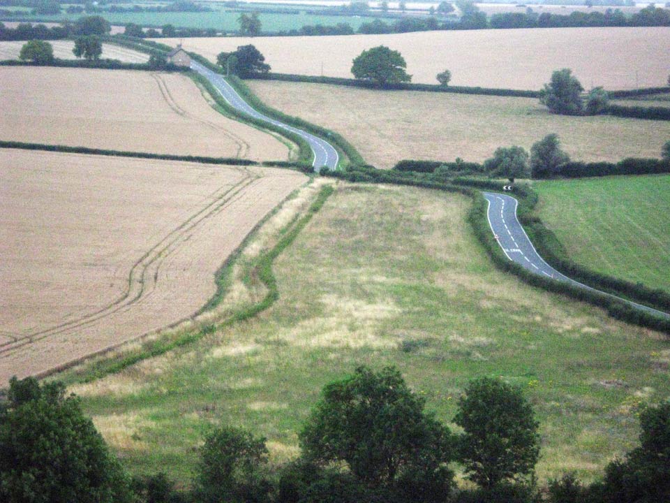 Aerial view of Great Gidding – Winwick Road