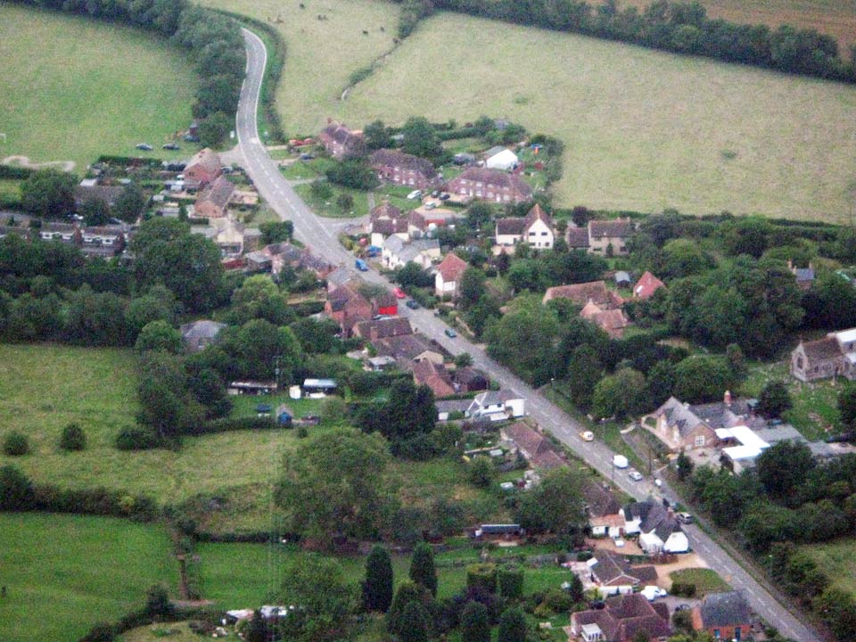 Aerial view of Main Street, Great Gidding