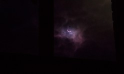 View of partial solar eclipse from Great Gidding at 9.25am 20th March 2015