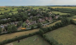 Aerial view of Great Gidding - Chapel End from Recreation Field