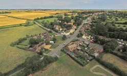 Aerial view of Great Gidding - Main Street crossroads
