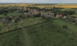 Aerial view of Great Gidding - Main Street and Jubilee Wood