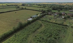 Aerial view of Great Gidding - Jubilee Wood and Allotments