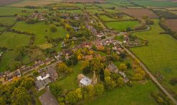Aerial view of Great Gidding - Main Street looking south east