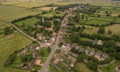 Aerial view of Great Gidding from the playing fields