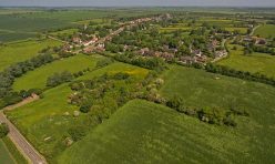 Aerial view of Great Gidding from Winwick Road