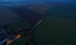 Aerial view of Great Gidding - dusk October 2016 II