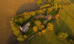 Aerial view of Steeple Gidding - October 2016 I
