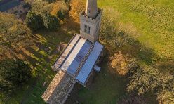 St Michael's Church, Great Gidding aerial view