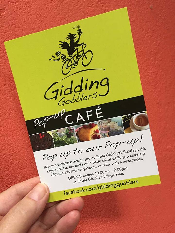 Gidding Gobblers Cafe flyer