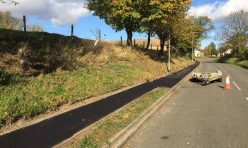 New footpath Main St Gt Gidding