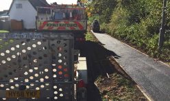 New footpath Main St Gt Gidding