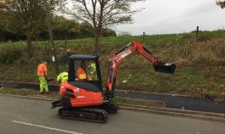 New footpath Main St Gt Gidding