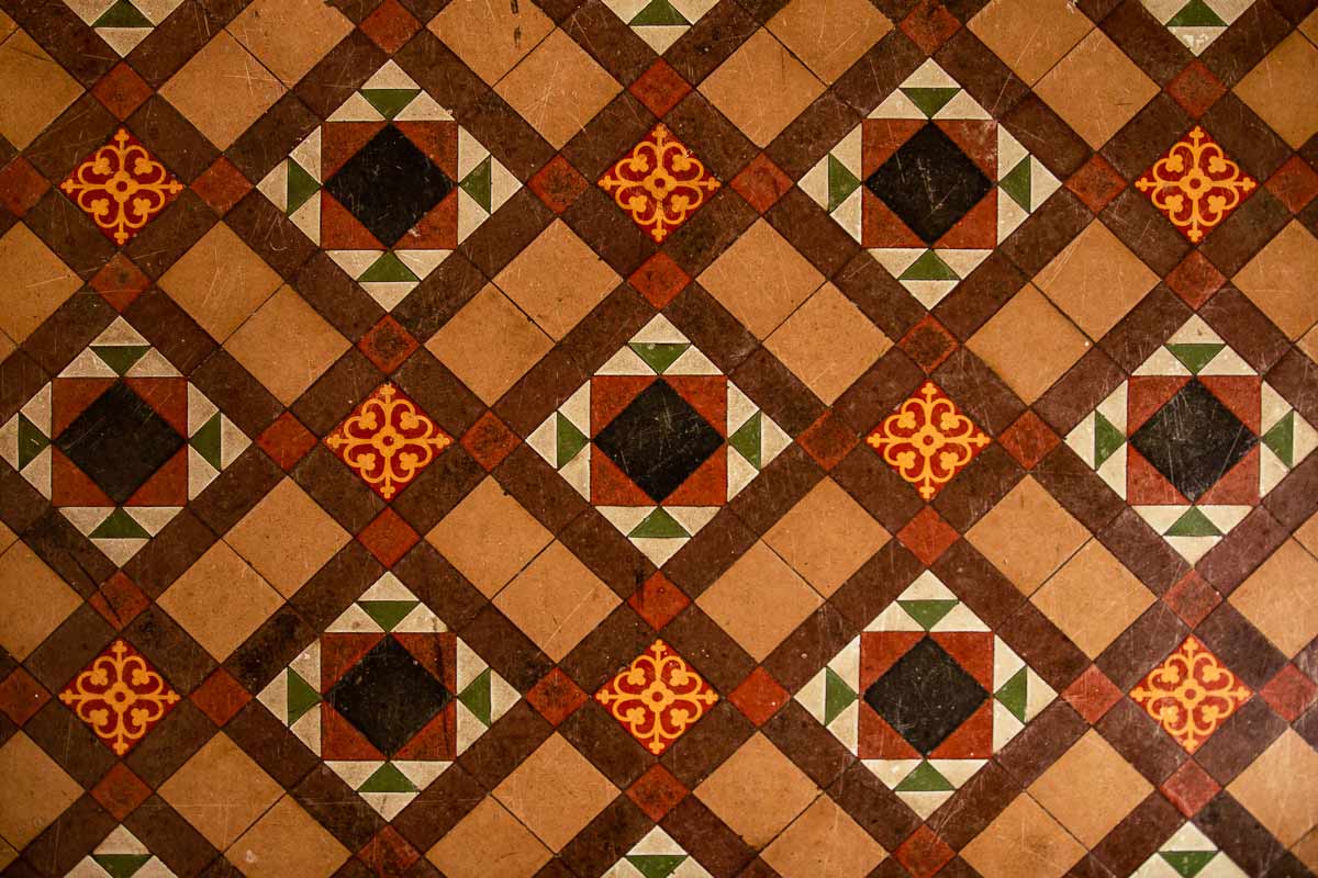 St Michael's Great Gidding - interior floor pattern
