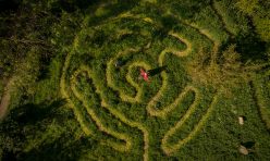 Maze at St Margaret’s Church, Luddington in the Brook