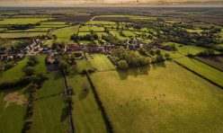 Aerial view of Great Gidding from west