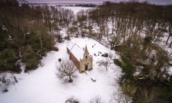 Little Gidding snow, January 2021 - St John's Church