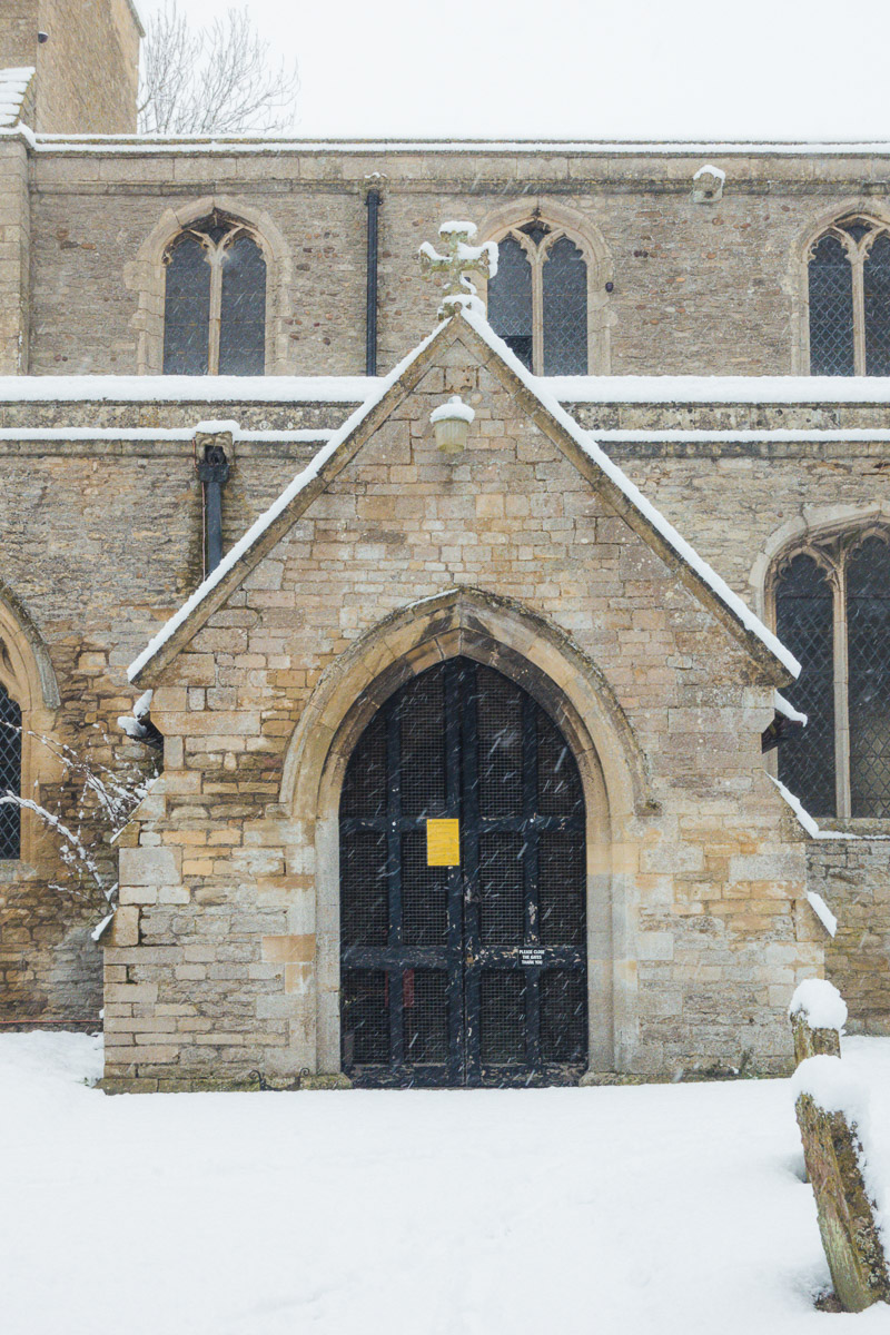 Great Gidding in Winter 2021- St Michael's porch