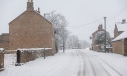 Great Gidding in the snow January 2021 - Main Street looking north