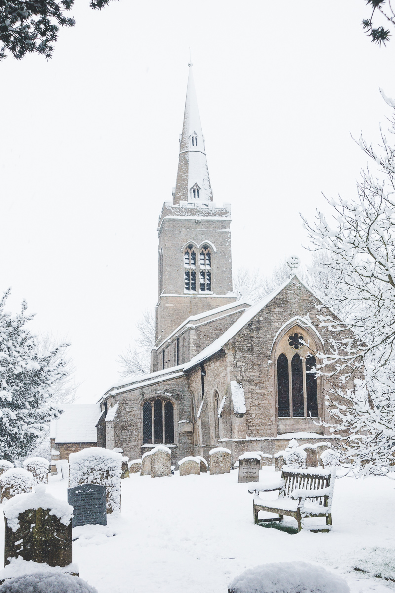 Great Gidding in the snow January 2021 - St Michael's