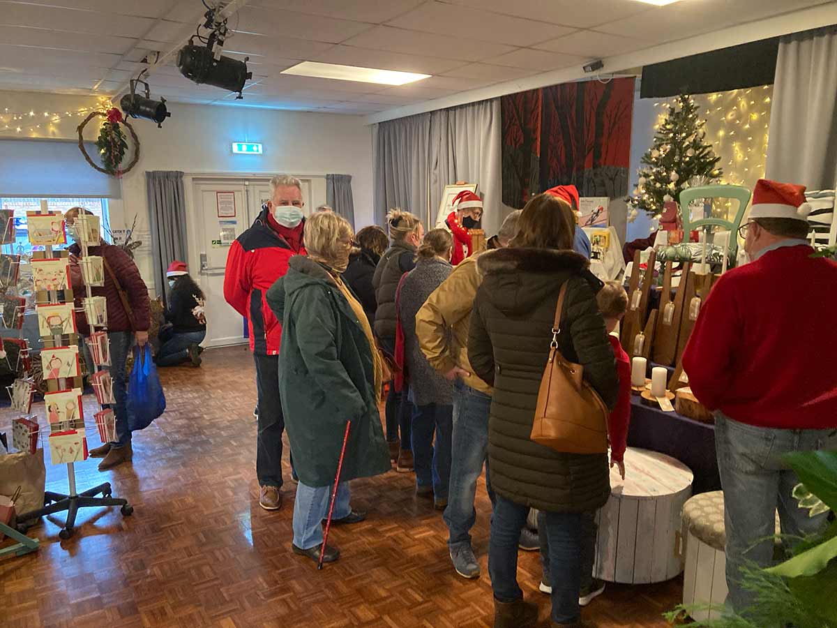Stalls and visitors at Gidding Christmas Cornucopia 2021