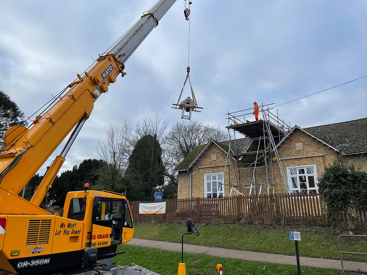 Great Gidding School bell tower replacement 211221