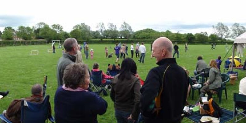 Great Gidding recreation ground now a QEII field.