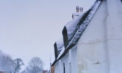 Main Street, Great Gidding in snow