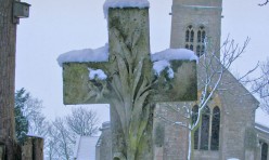 St Michael's Church, Great Gidding in snow
