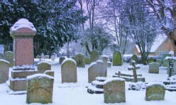 St Michael's Church, Great Gidding in snow