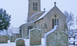 St Michael's Church, Great Gidding in snow