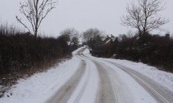 Snow in Great Gidding January 2013 - Mill Road