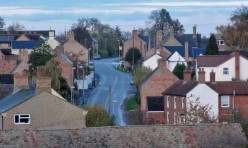 Looking north up Main Street from St Michael's Church tower, Great Gidding