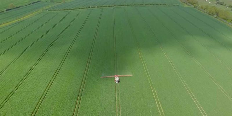 Aerial video of Michael crop spraying in Glatton
