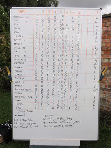 The Inaugural  Aunt Sally Singles Tournament