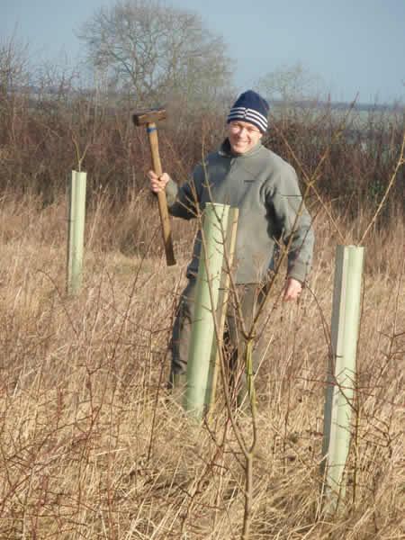 Brian Ramsden on stake driving duty